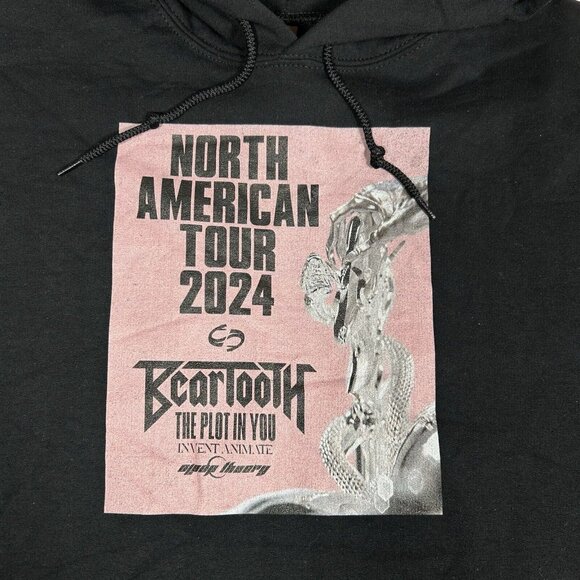 New BEARTOOTH THE PLOT IN YOU INVENT ANIMATE Surface Tour 2024 Black Hoodie XL - Picture 2 of 4